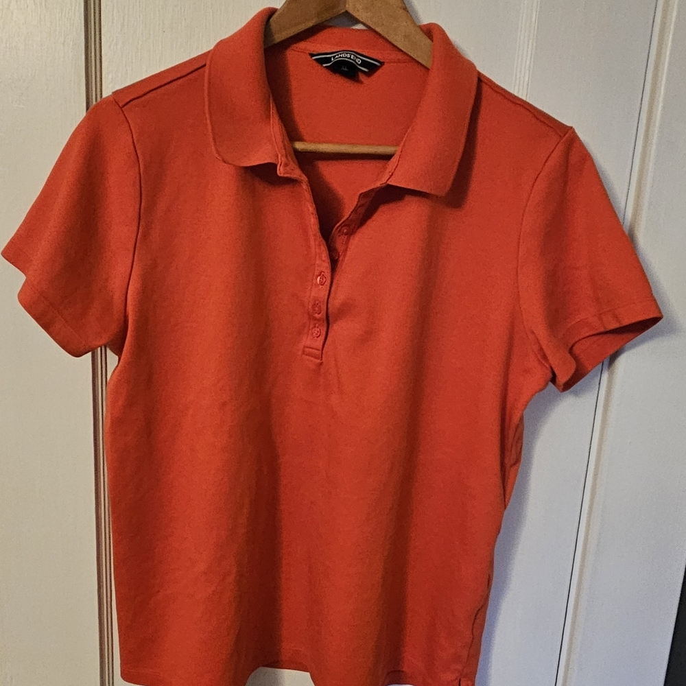 Lands' End Vibrant Orange Polo Shirt